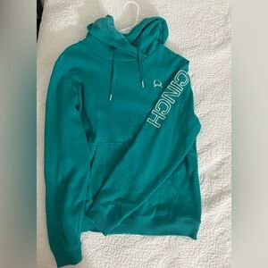 CINCH LADIES HOODIE JUMPER HEATHER TEAL size Large